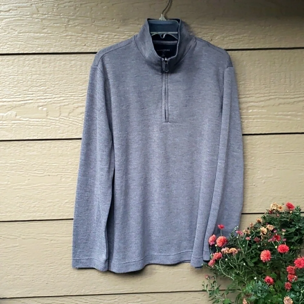 Banana Republic Blue Gray Quarter Zip Pullover  XL knit